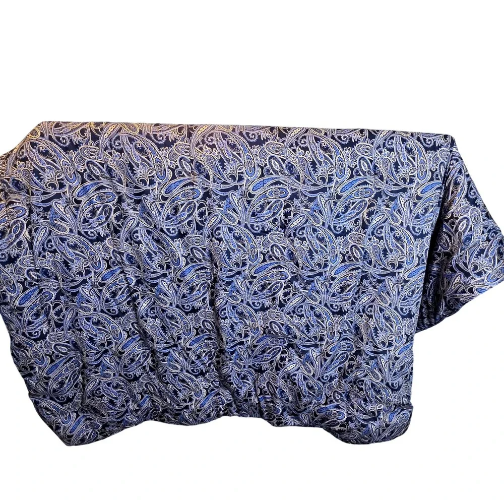 Ralph Lauren Costa Azzurra King Comforter Navy Blue Paisley Cotton Coastl 96x108